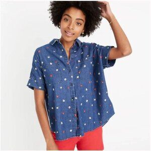 Madewell Embroidered Denim Courier Shirt